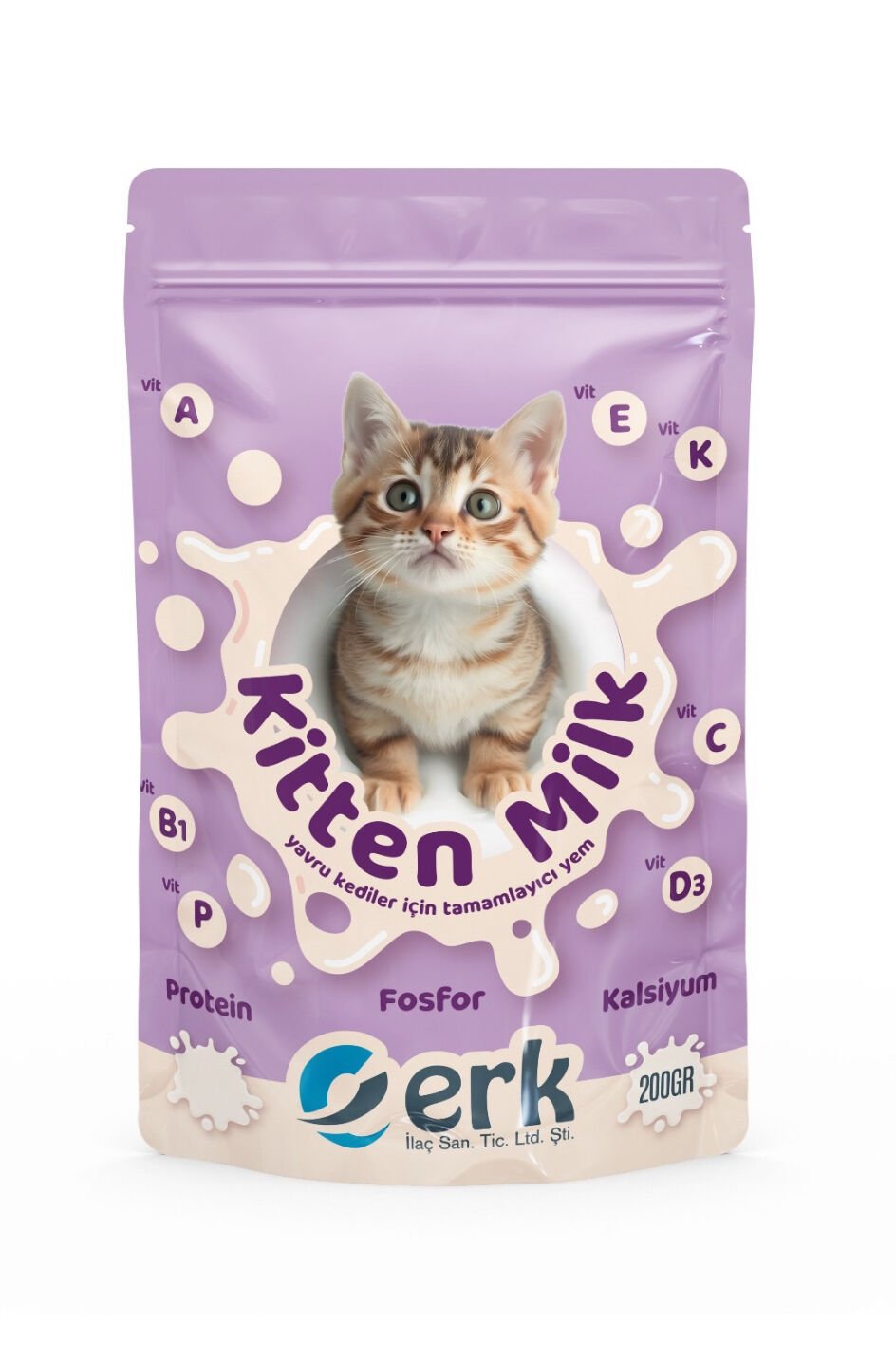 Erk Milk Kitten Yavru Kediler ve Köpekler İçin Tamamlayıcı Süt Tozu